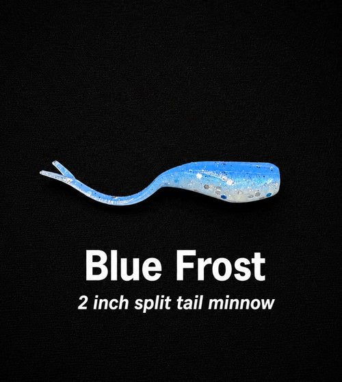 2 inch Split Tail Minnow Blue Frost
