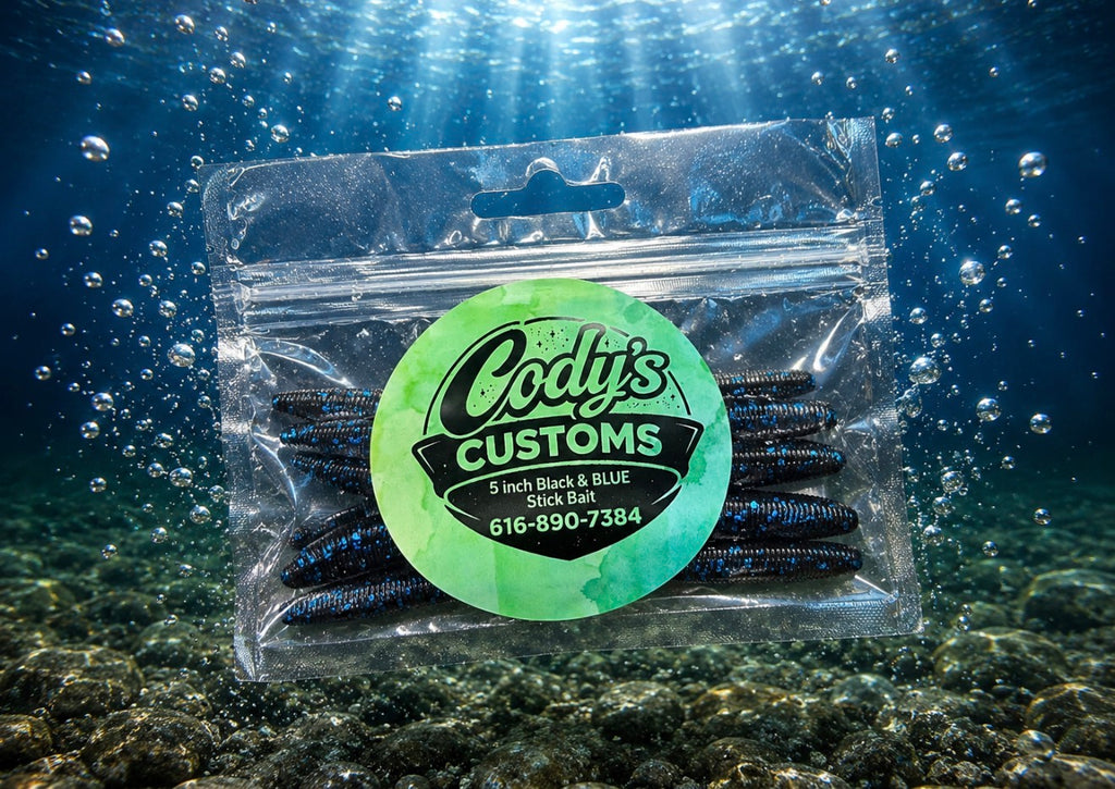 5 inch stick bait Black&Blue