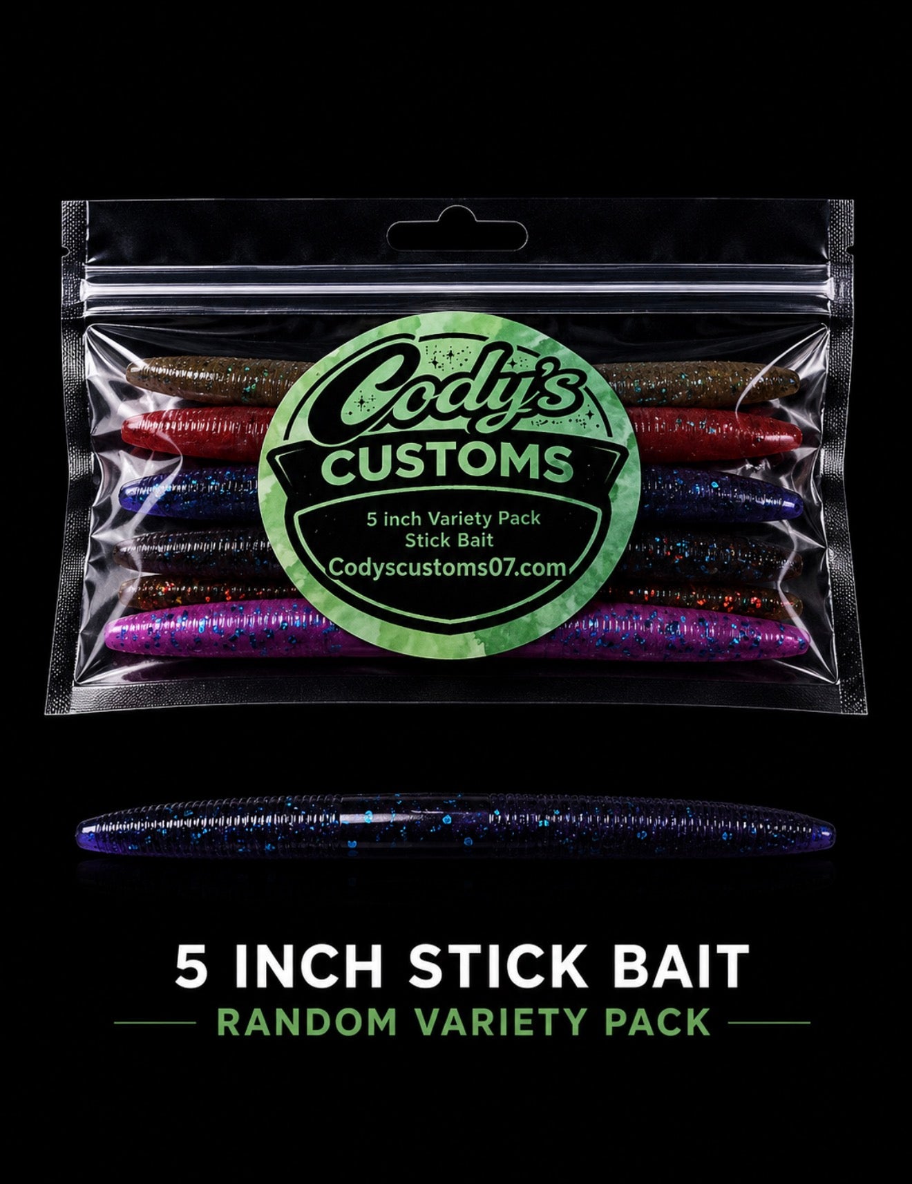 5 inch stick bait 8 random colors