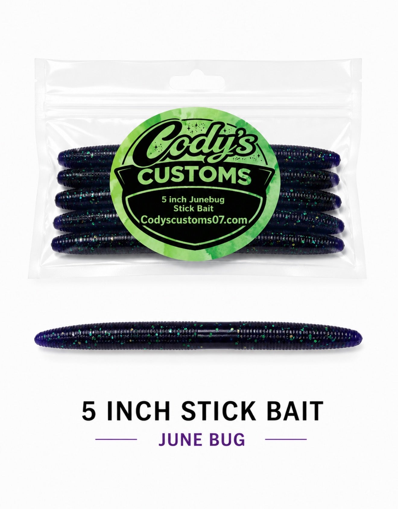 5 inch stick bait Junebug