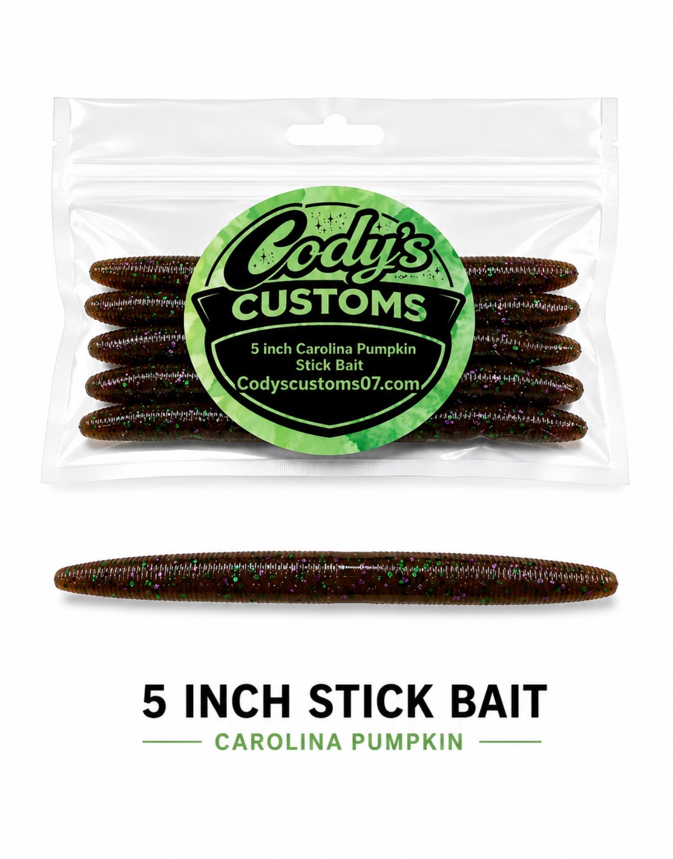 5 inch stick bait Carolina Pumpkin