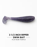 3 1/2 inch ripper, swim, bait, platinum purple