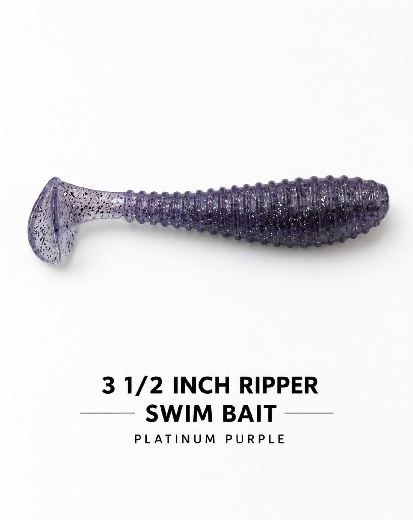 3 1/2 inch ripper, swim, bait, platinum purple