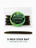 5 inch stick bait watermelon red flake